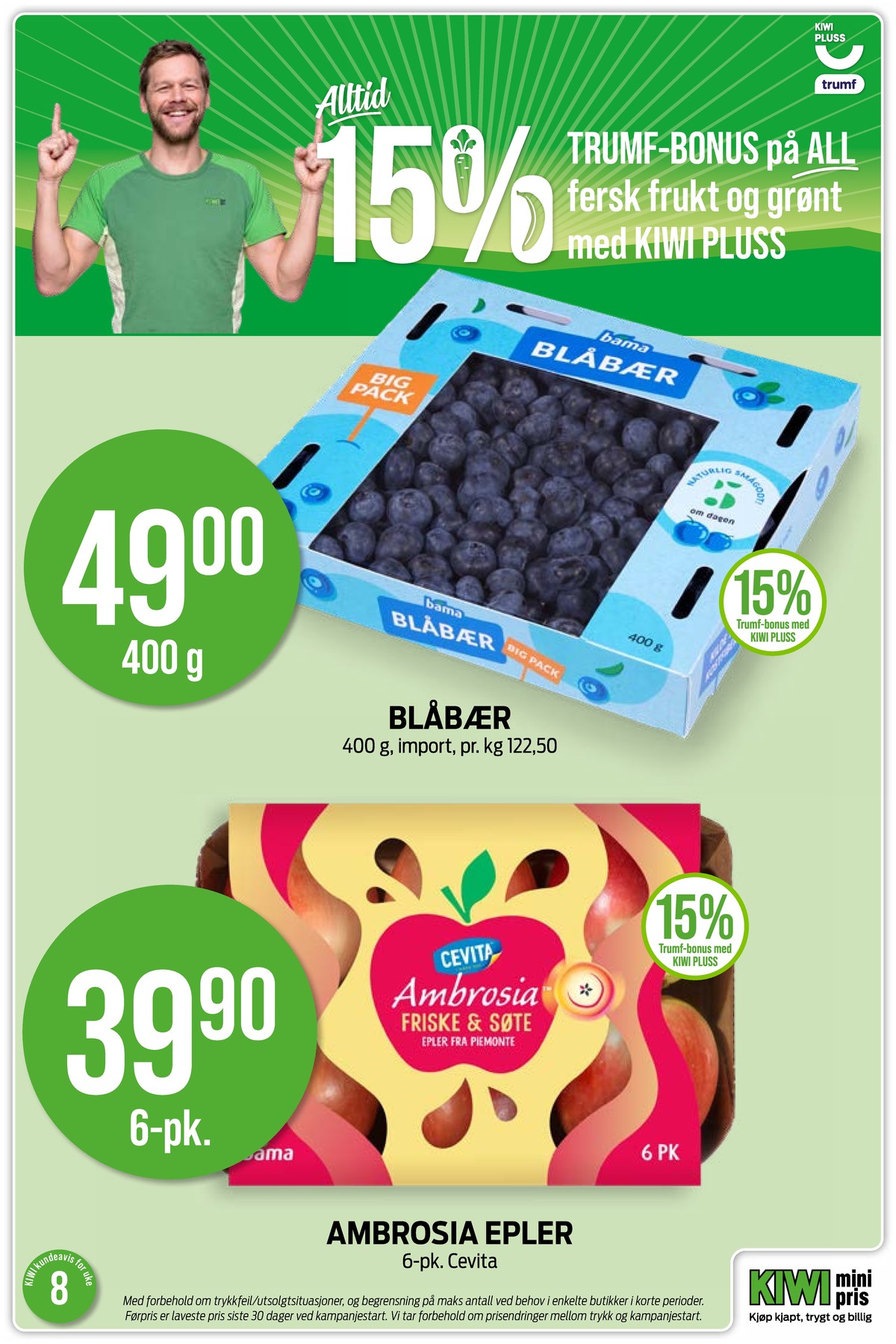 Se Kiwi kundeavis for uke 8 på Tilbudsuken.no. Se gode tilbud på mange varer, f.eks. blåbær cevita eller epler gartner. Les kundeavisen her! Side 21