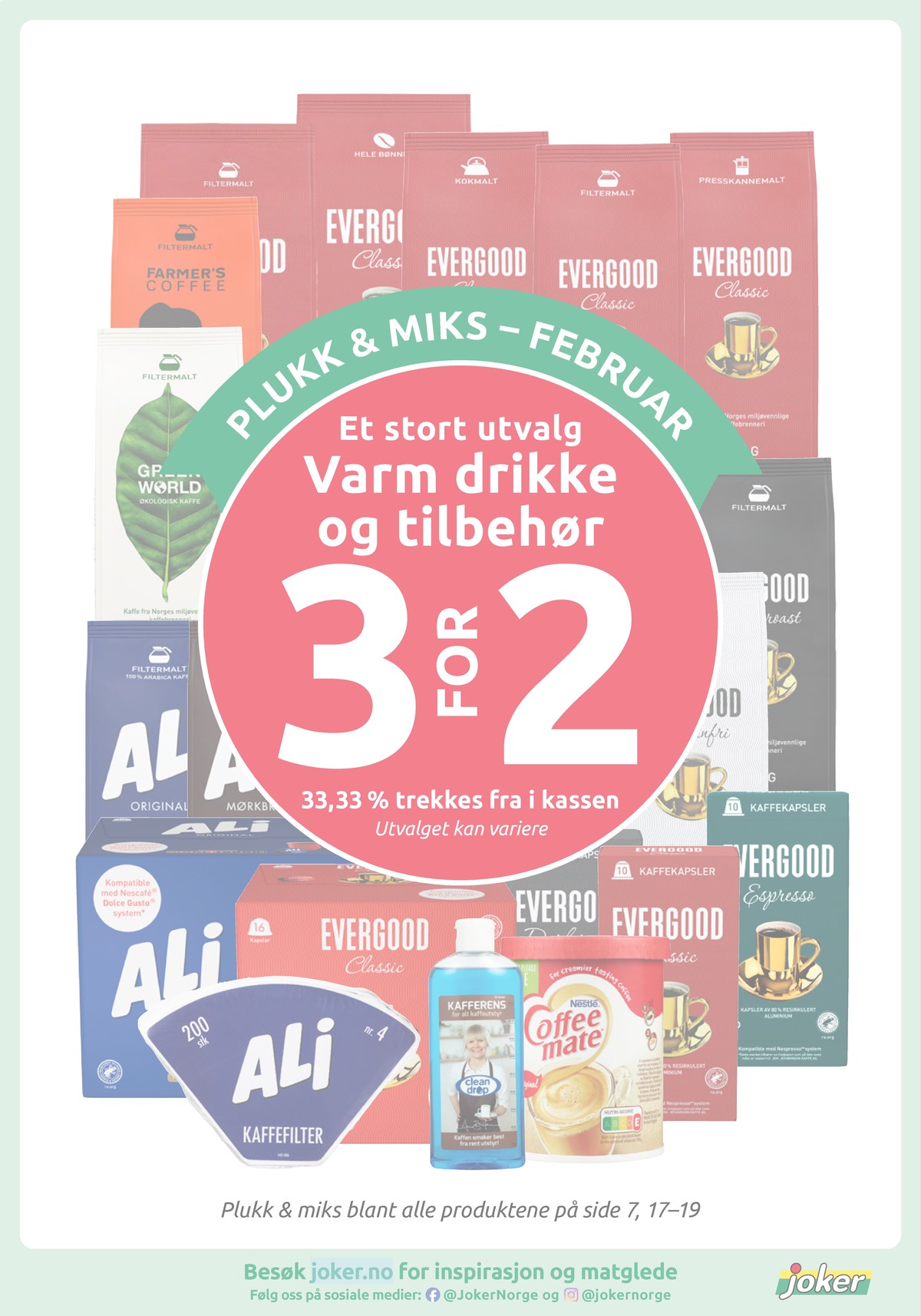 Se Joker kundeavis for uke 8 på Tilbudsuken.no. Se gode tilbud på mange varer, f.eks. kaffe formalet classic eller kaffe formalet dark roast. Les kundeavisen her! Side 17