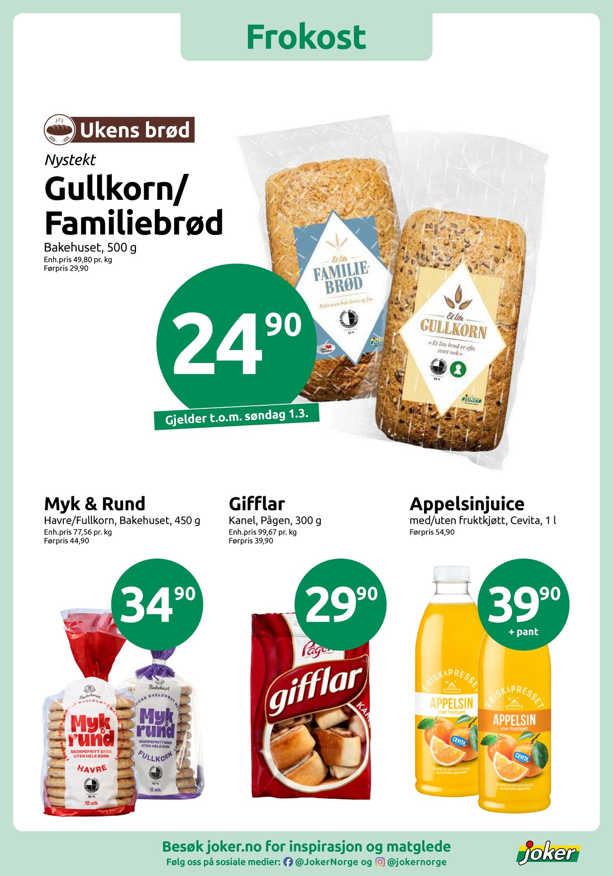 Se Joker kundeavis for uke 8 på Tilbudsuken.no. Se gode tilbud på mange varer, f.eks. appelsinjuice med fruktkjøtt cevita eller appelsinjuice uten fruktkjøtt cevita. Les kundeavisen her! Side 6