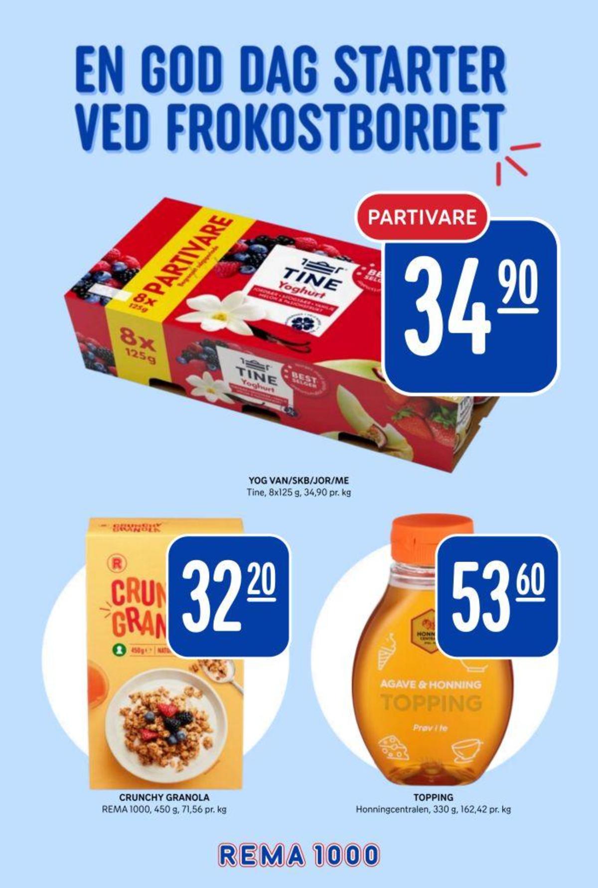 Se Rema 1000 kundeavis for uke 8 på Tilbudsuken.no. Se gode tilbud på mange varer, f.eks. yoghurt tine eller honning honningcentralen. Les kundeavisen her! Side 20