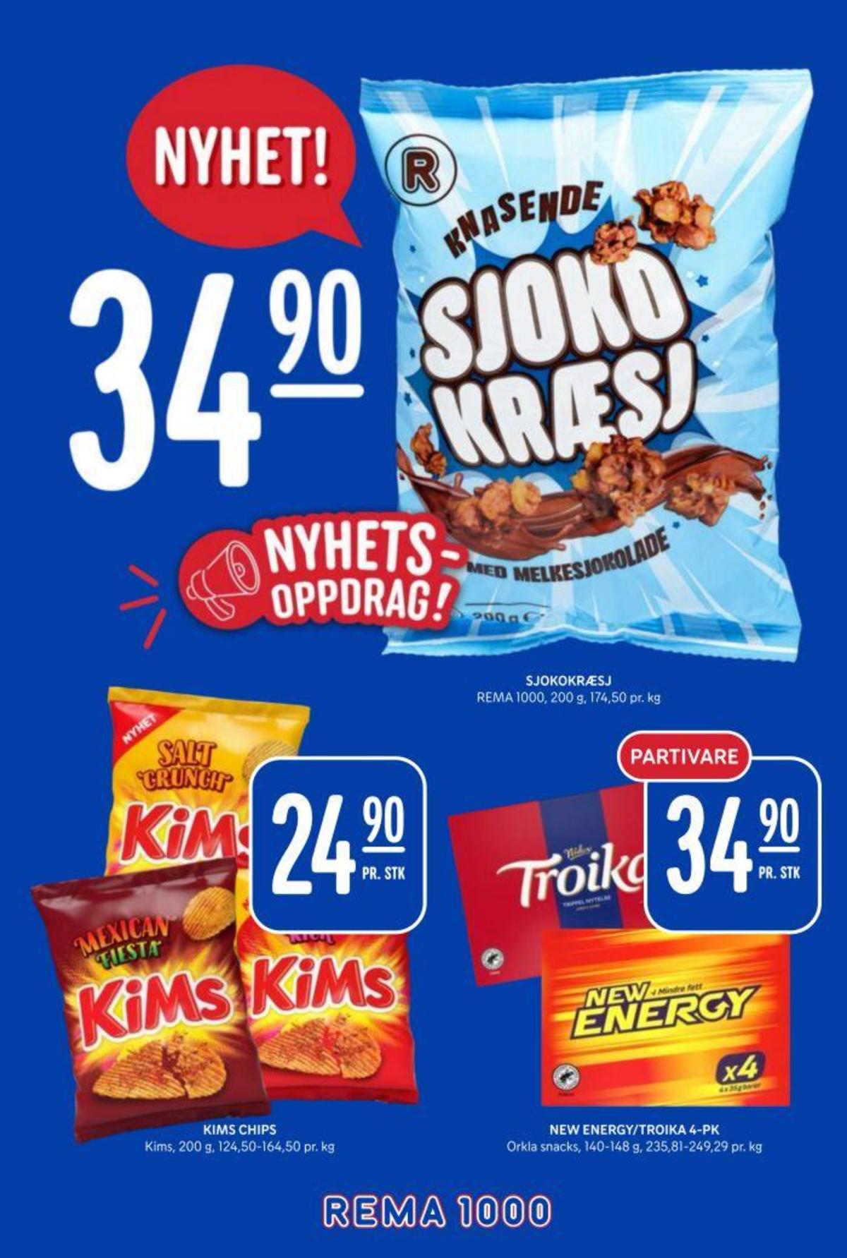 Se Rema 1000 kundeavis for uke 8 på Tilbudsuken.no. Se gode tilbud på mange varer, f.eks. sjokolade sjokokræsj eller sjokoladebar new energy. Les kundeavisen her! Side 21