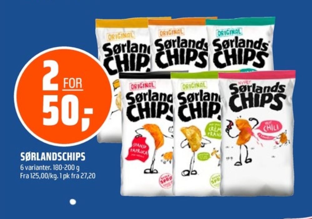 Sørlandschips Original, Chips Spansk paprika