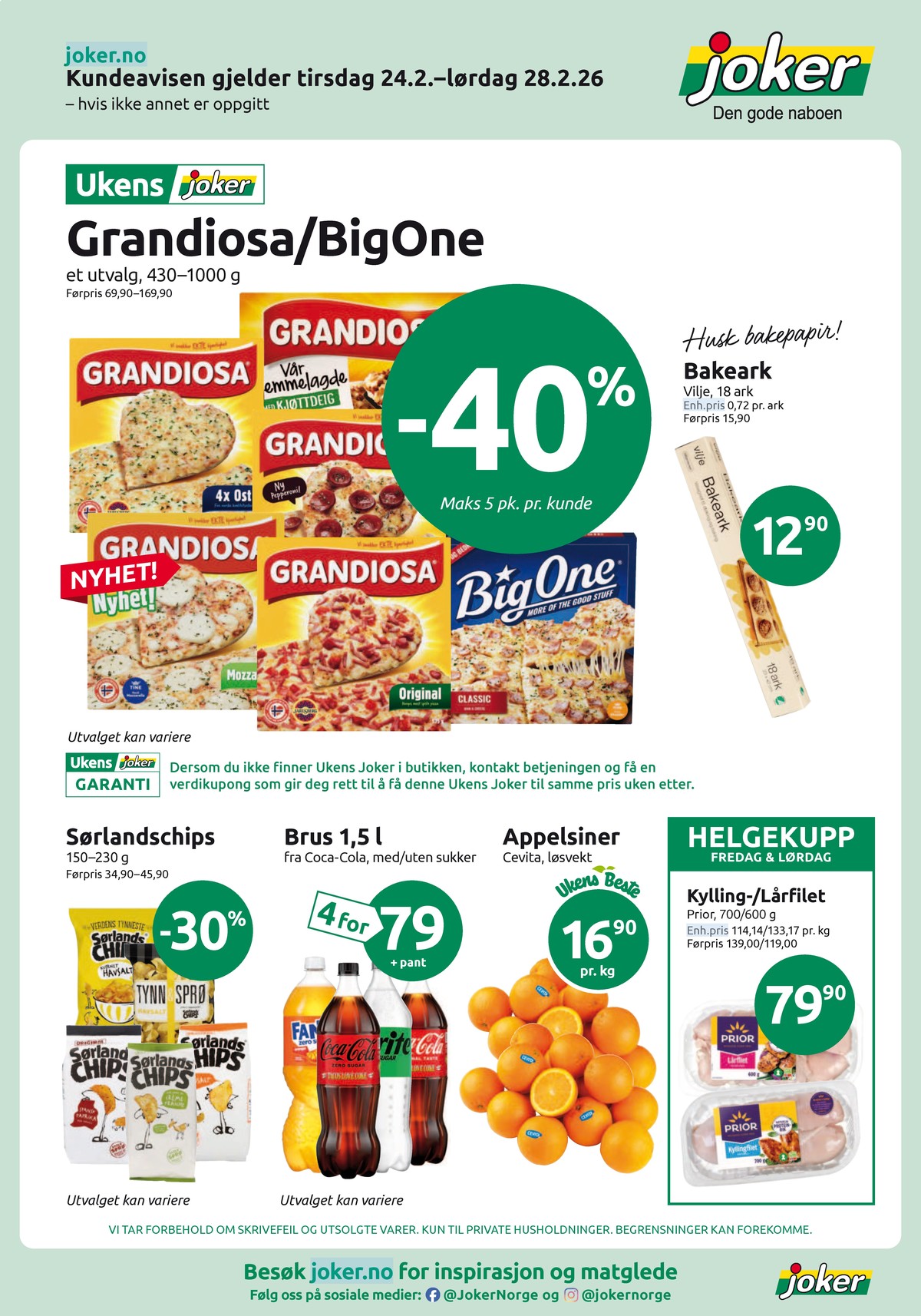 Se Joker kundeavis for uge 9 på Tilbudsuken.no. Se gode tilbud på mange varer. Les kundeavisen her! Side 1
