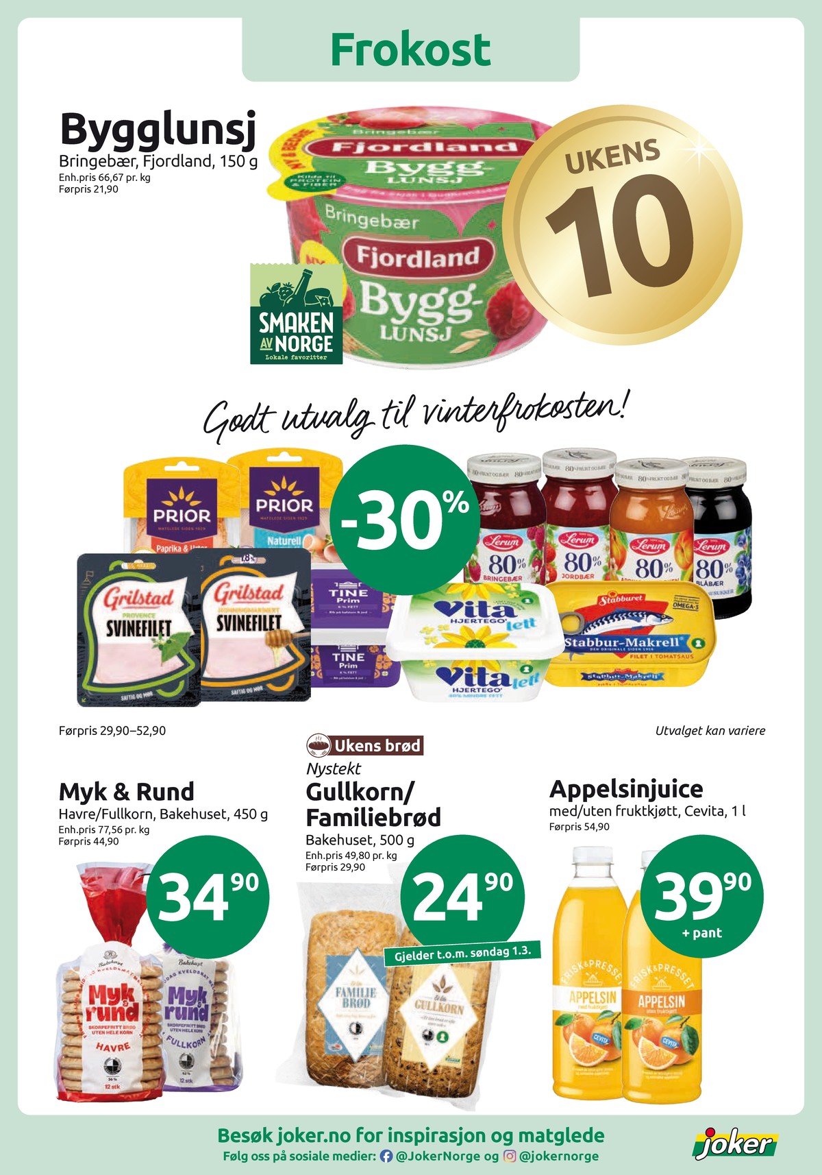 Se Joker kundeavis for uge 9 på Tilbudsuken.no. Se gode tilbud på mange varer. Les kundeavisen her! Side 3