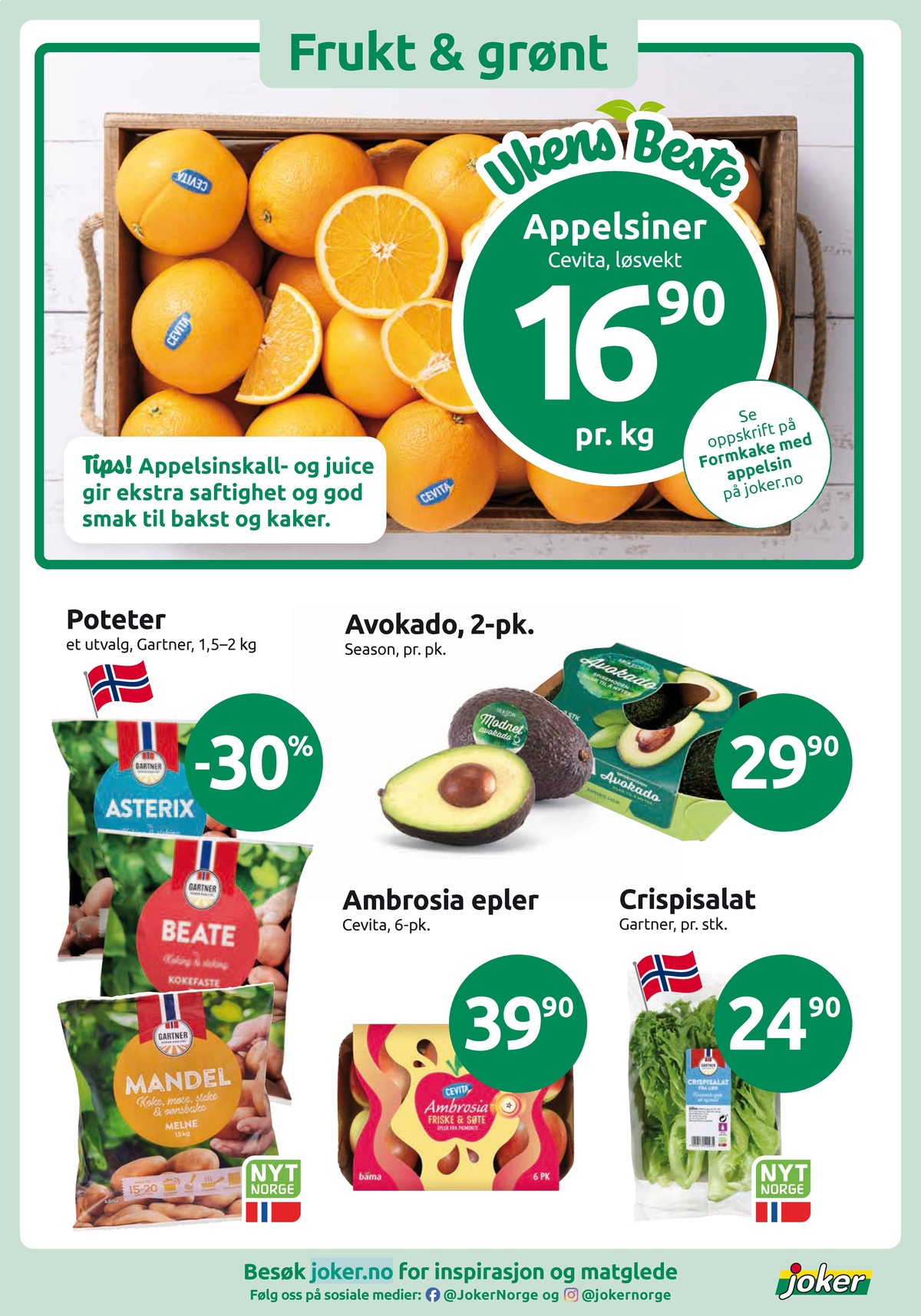 Se Joker kundeavis for uge 9 på Tilbudsuken.no. Se gode tilbud på mange varer. Les kundeavisen her! Side 6