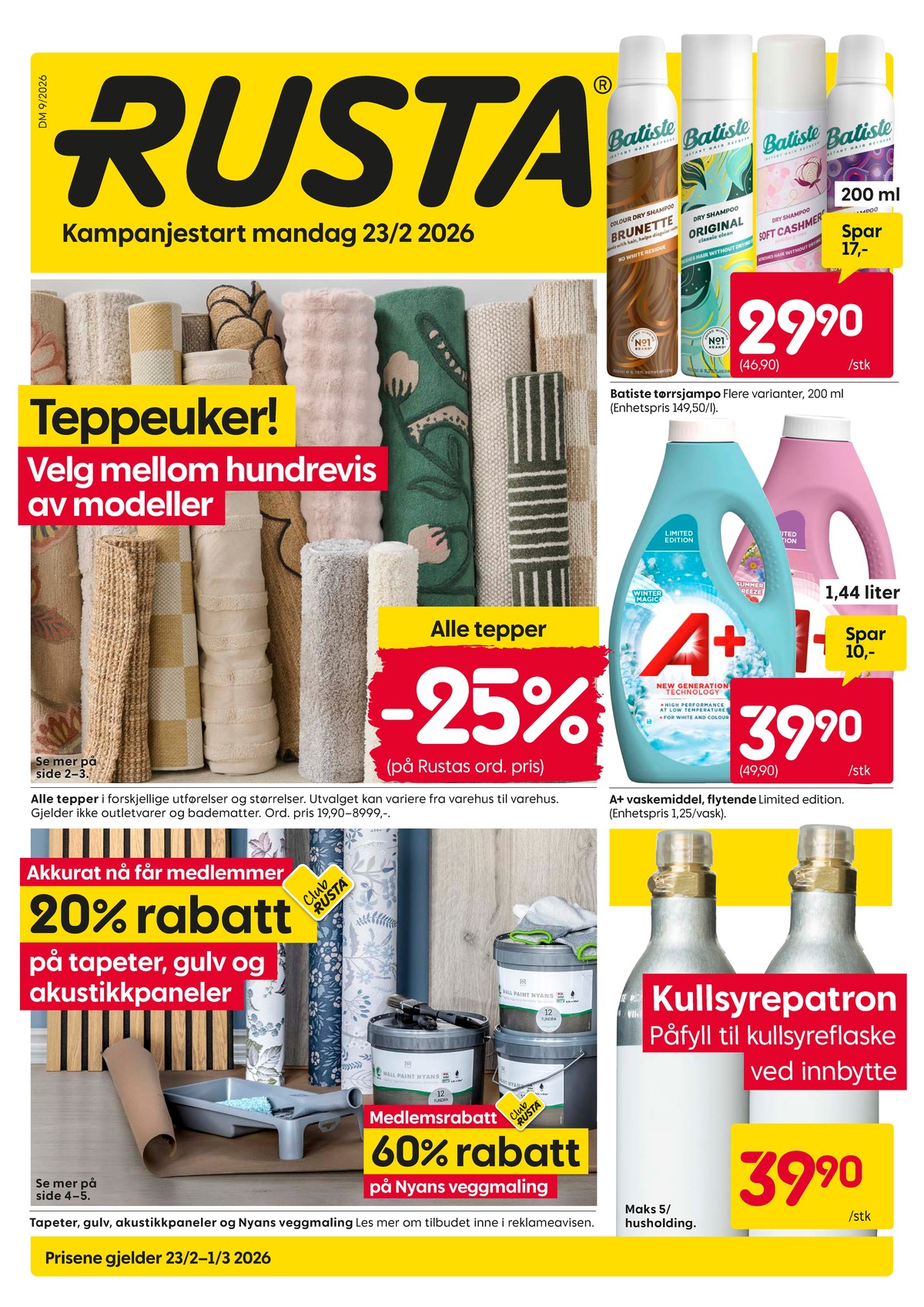 Se Rusta kundeavis for uge 9 på Tilbudsuken.no. Se gode tilbud på mange varer. Les kundeavisen her! Side 1
