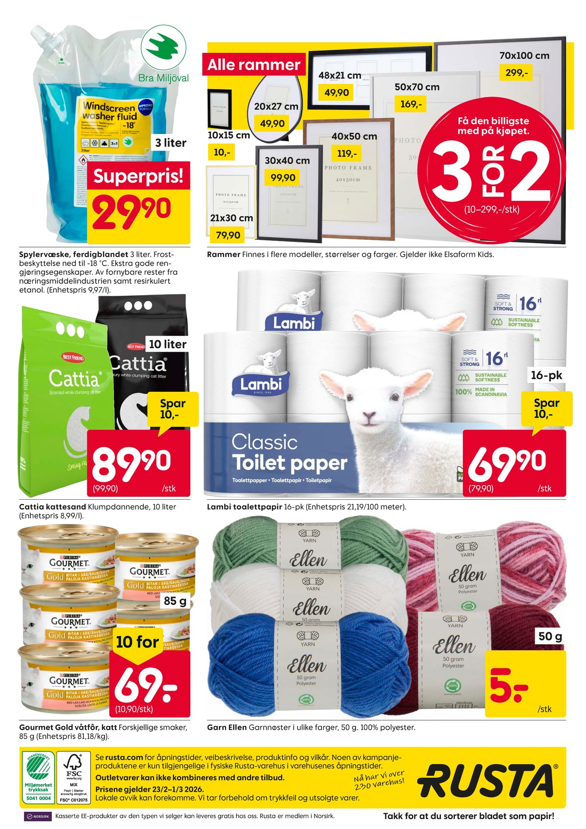 Se Rusta kundeavis for uke 9 på Tilbudsuken.no. Se gode tilbud på mange varer, f.eks. ramme ukjent eller toalettpapir classic. Les kundeavisen her! Side 16