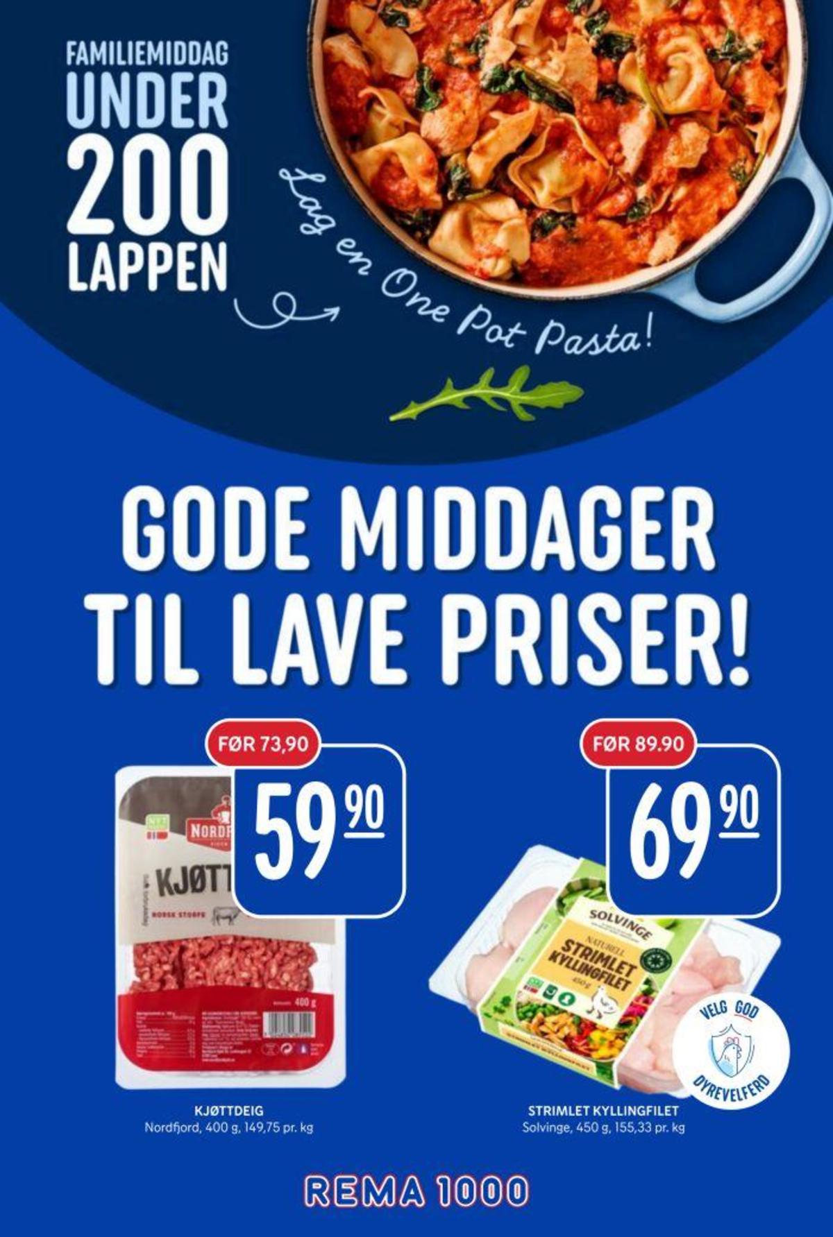 Se Rema 1000 kundeavis for uke 9 på Tilbudsuken.no. Se gode tilbud på mange varer, f.eks. kjøttdeig nordfjord eller strimlet kylling solvinge. Les kundeavisen her! Side 2