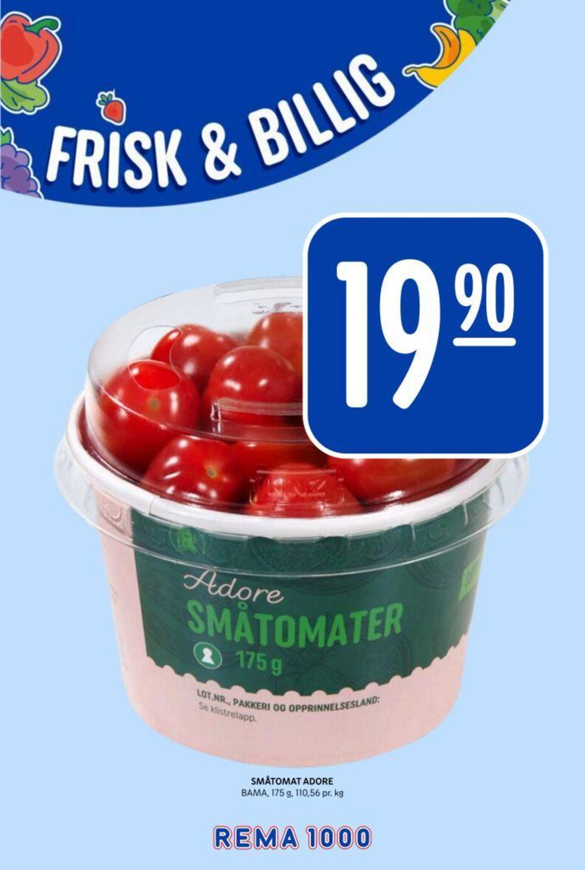 Se Rema 1000 kundeavis for uke 9 på Tilbudsuken.no. Se gode tilbud på mange varer, f.eks. tomater bama eller andre varer. Les kundeavisen her! Side 14