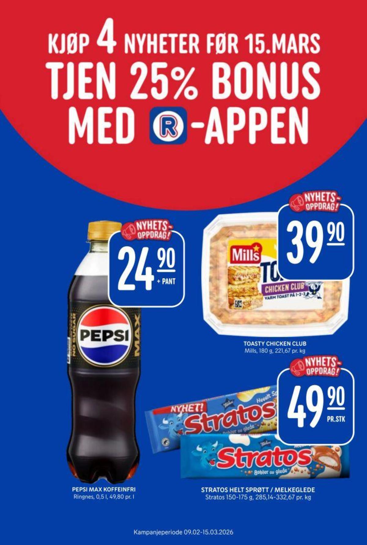 Se Rema 1000 kundeavis for uke 9 på Tilbudsuken.no. Se gode tilbud på mange varer, f.eks. pepsi max koffeinfri pepsi max eller toasty chicken club mills. Les kundeavisen her! Side 4