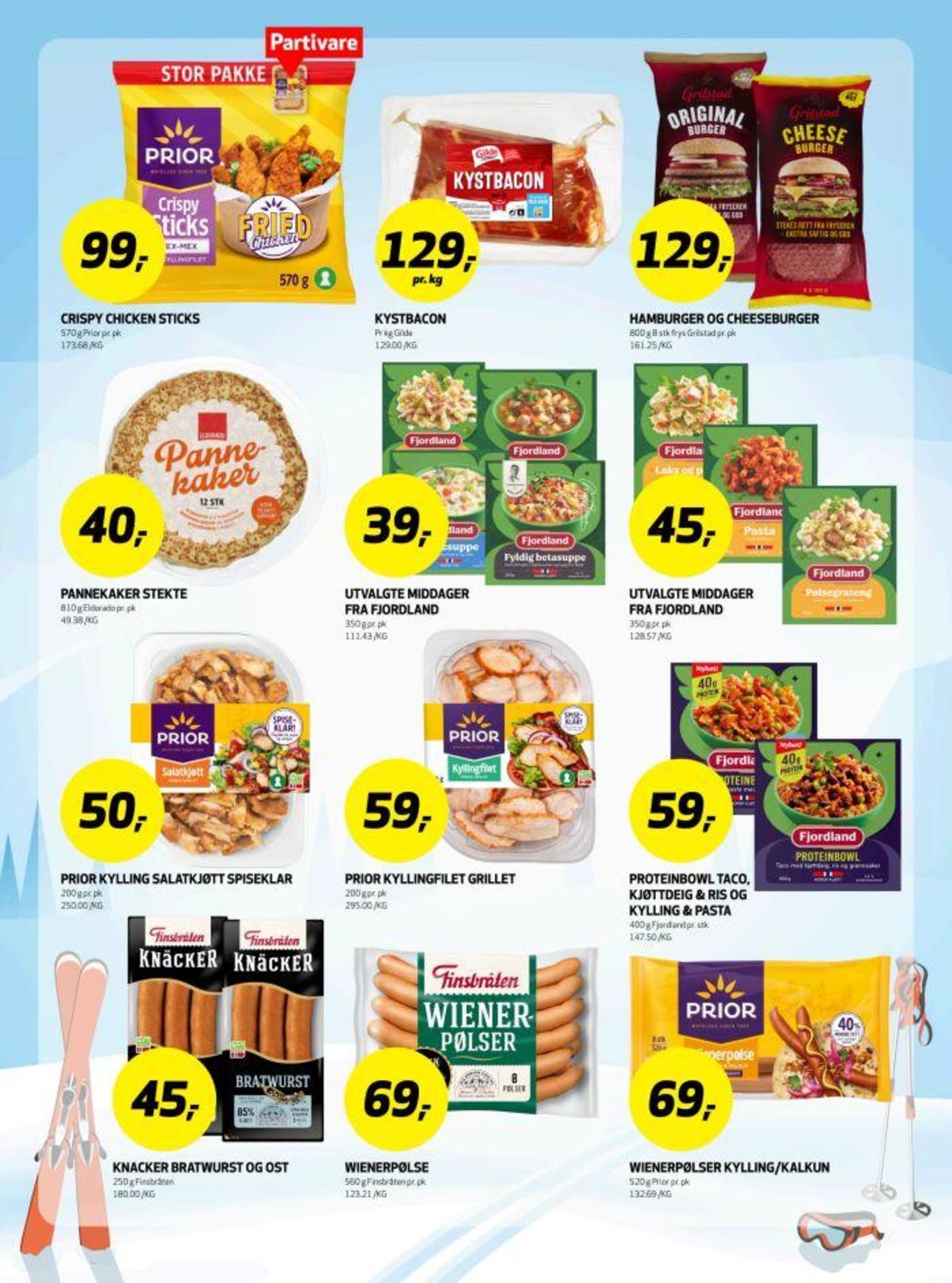 Se Bunnpris kundeavis for uke 9 på Tilbudsuken.no. Se gode tilbud på mange varer, f.eks. crispy sticks prior eller pannekaker eldorado. Les kundeavisen her! Side 4