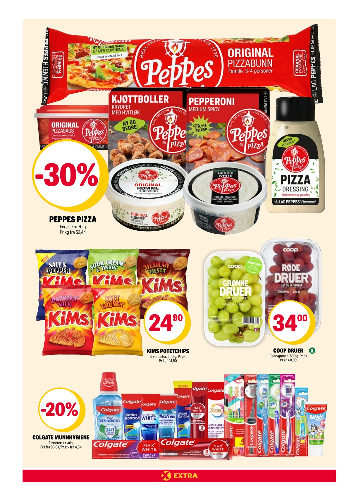 Se Coop Extra kundeavis for uke 9 på Tilbudsuken.no. Se gode tilbud på mange varer, f.eks. pizzasaus peppes pizza eller mexican fiesta chips kims. Les kundeavisen her! Side 2