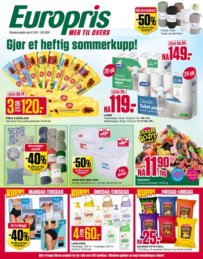 Europris kundeavis gjeldende fra 28/07/25 - 02/08/25