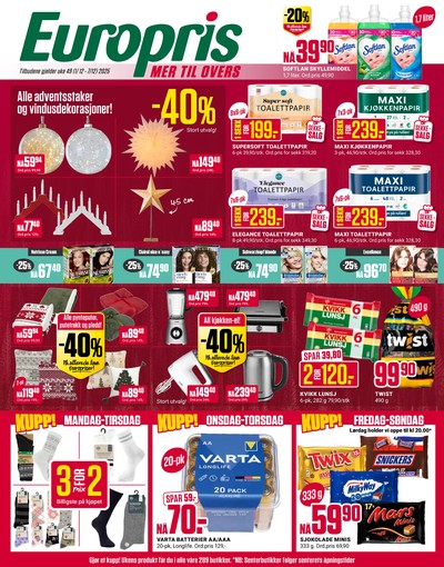 Europris kundeavis gjeldende fra 01/12/25 - 07/12/25