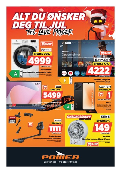 Power kundeavis gjeldende fra 01/12/25 - 07/12/25