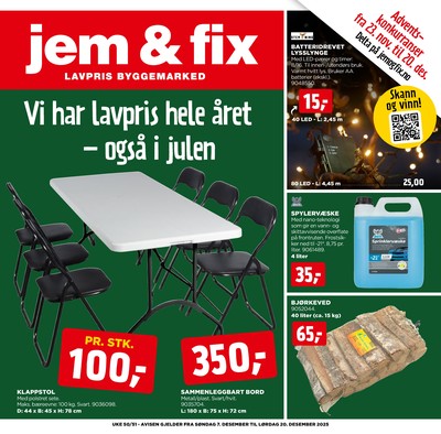 Jem & Fix kundeavis gjeldende fra 07/12/25 - 20/12/25