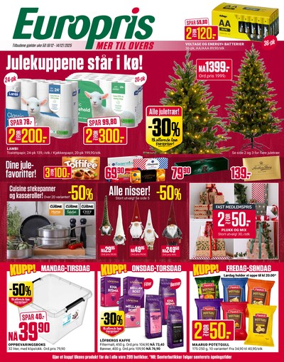 Europris kundeavis gjeldende fra 08/12/25 - 14/12/25
