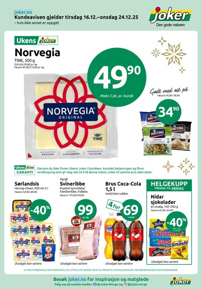 Joker kundeavis gjeldende fra 16/12/25 - 24/12/25
