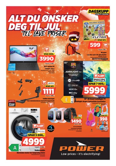 Power kundeavis gjeldende fra 15/12/25 - 21/12/25