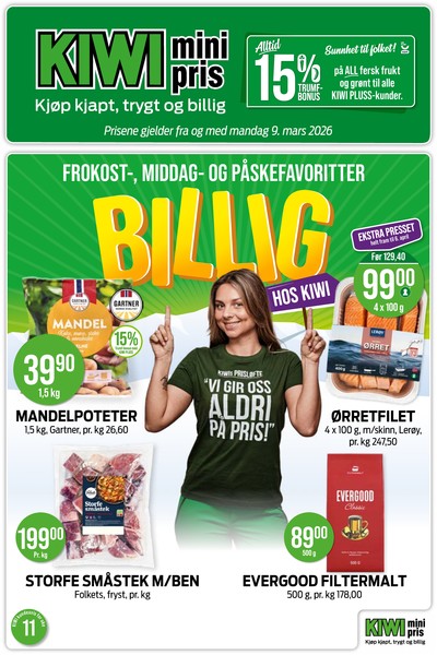 Kiwi kundeavis gjeldende fra 09/03/26 - 15/03/26