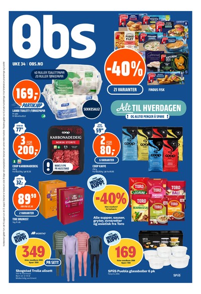 Coop Obs kundeavis gjeldende fra 16/08/26 - 22/08/26