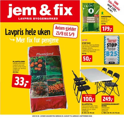 Jem & Fix kundeavis i uke 35 side 1