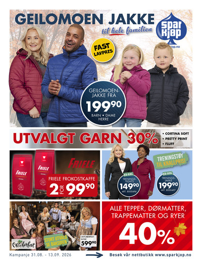 Sparkjøp kundeavis gjeldende fra 31/08/26 - 13/09/26