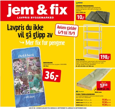 Jem & Fix kundeavis i uke 37 side 1