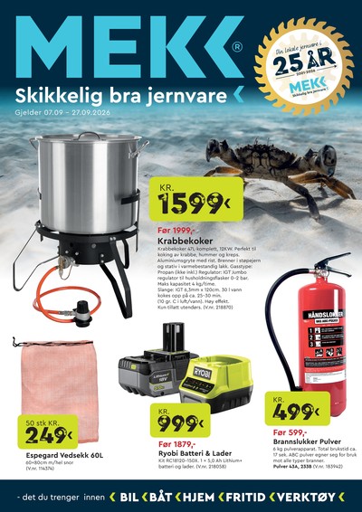 Mekk kundeavis gjeldende fra 07/09/26 - 27/09/26