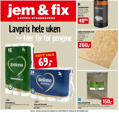Jem & Fix kundeavis i uke 39 side 1