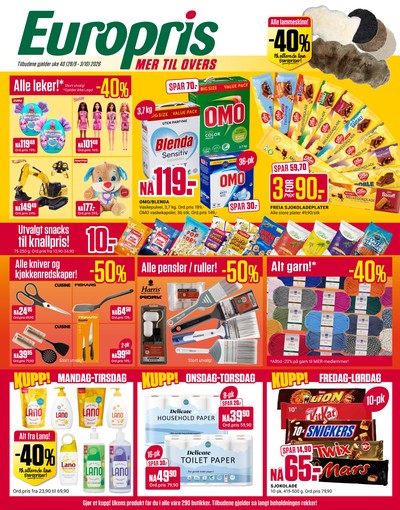 Europris kundeavis i uke 40 side 1