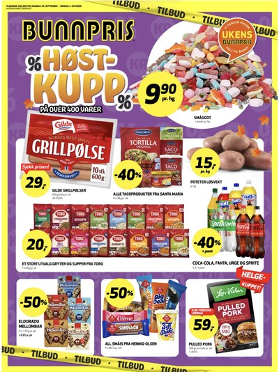 Bunnpris kundeavis i uke 40 side 1