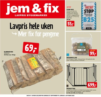 Jem & Fix kundeavis i uke 40 side 1