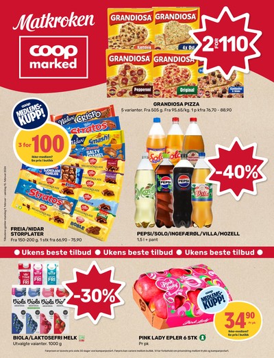 Coop Marked kundeavis gjeldende fra 09/02/26 - 15/02/26