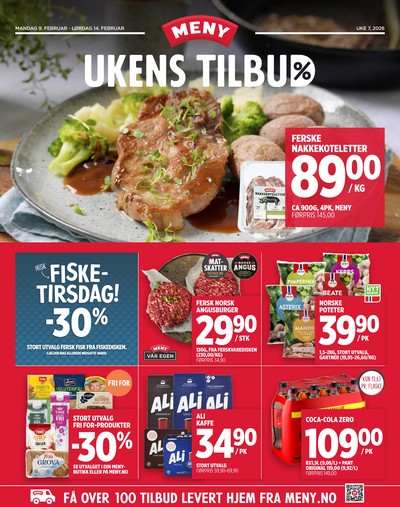 Meny kundeavis gjeldende fra 09/02/26 - 14/02/26