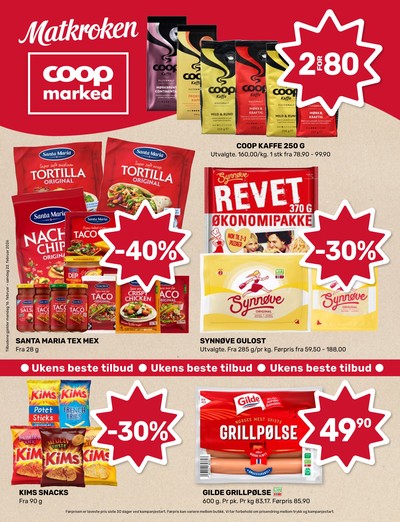 Coop Marked kundeavis gjeldende fra 16/02/26 - 22/02/26